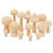 Mini Wooden Mushrooms for Home Decor, Unfinished Wood Peg Dolls for Crafts (7 Sizes, 14 Pieces)